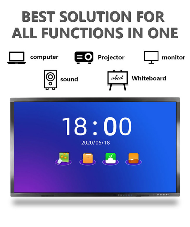 OEM 75 Inch Interactive Display Intel I7 Smart Black Board CNAS Approval