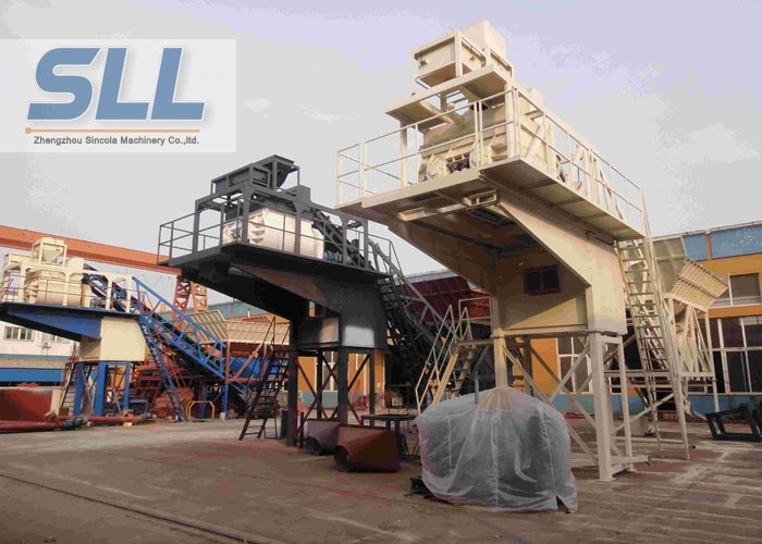 Wet Mix Portable Cement Batch Plant / Mobile Concrete Mixing Plant Without Cement Silo