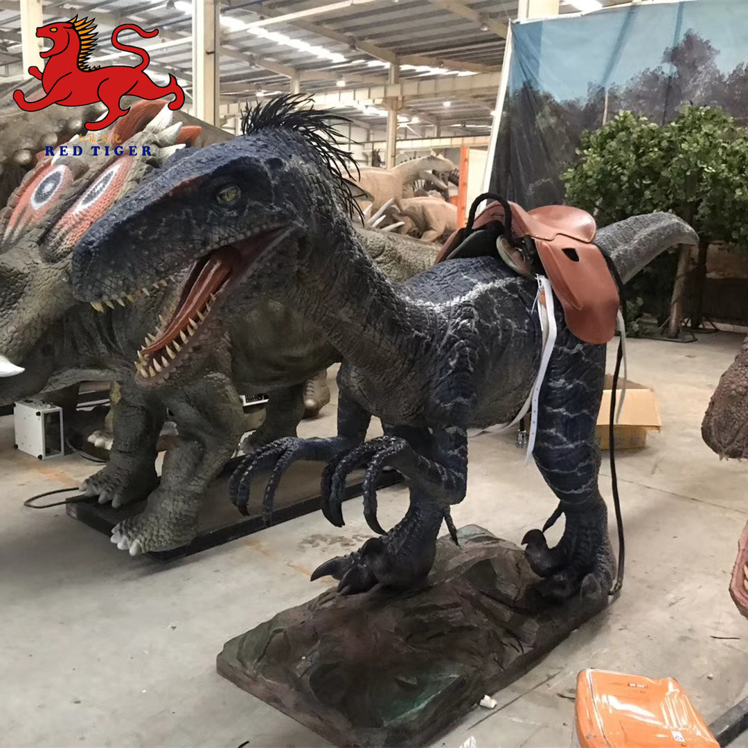 High Quality Realistic Animatronic Dinosaur Escape Room Wall-Mounted Decorative Raptor Dinosaur Head