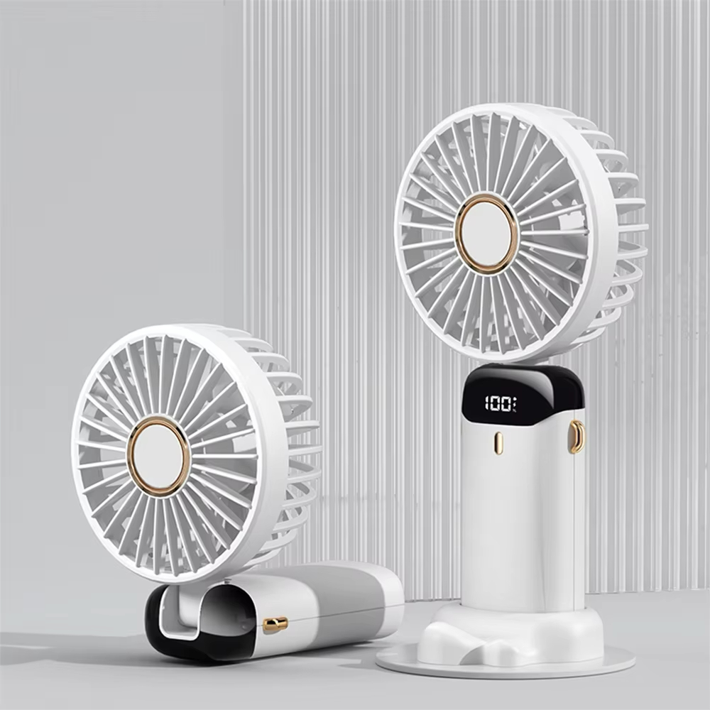 Top Selling Portable Led Display Mini USB Rechargeable Fans Summer Desk Handheld Air Conditioner Cooler for Outside Travel Fold
