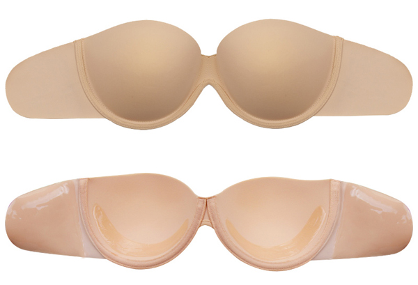 Cheap strapless full figured push up plus size stick on bra