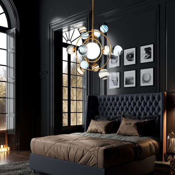 LED glass globe pendant light Wandering Earth planet chandelier(WH-MI-238)