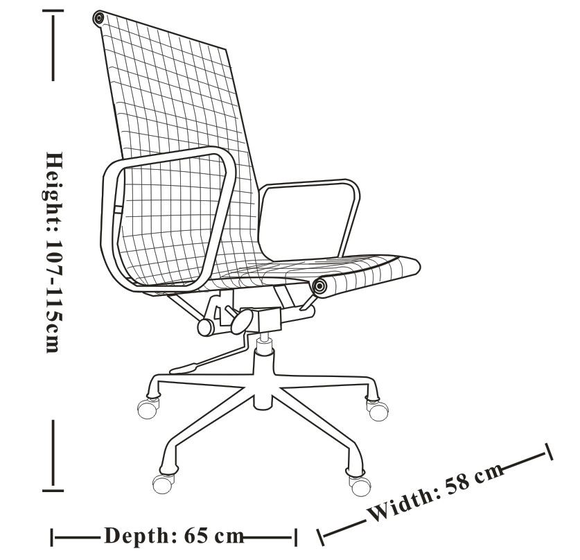 Superior High Back Mesh Office Chair Vintage Style Without Swivel Mechanism