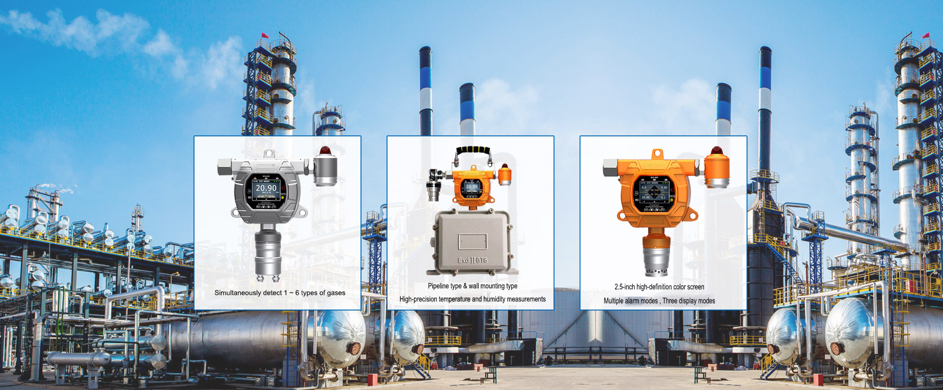Fixed Online CH4 Methane Gas Detector Large Capacity Data Storage For Chemical Industry