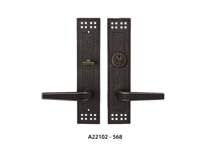 Hammered Aged Brass Entrance Door Handles Sample Support