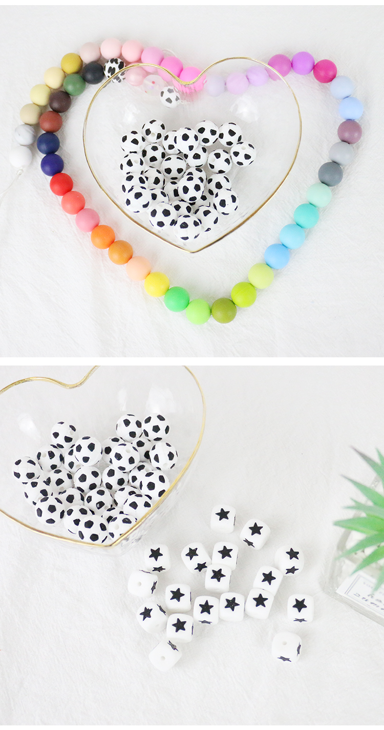 17mm Hexagon Silicone Teething Bead Eco Friendly Safety Chewable For Baby Teething