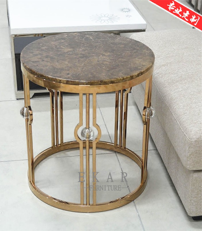 Heated Mental Gold Side Table Living Room Furniture