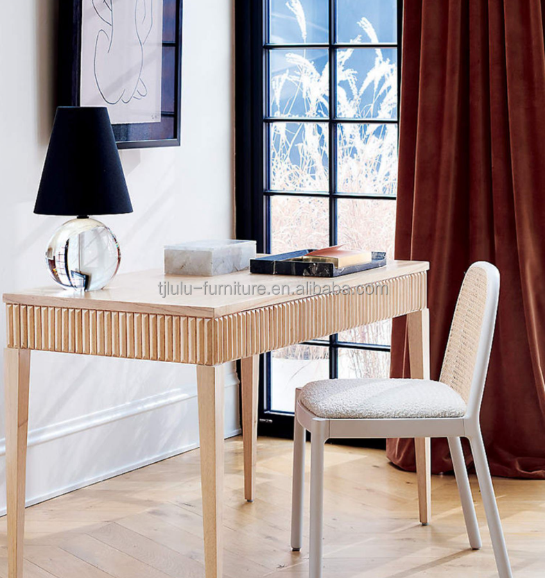 Lamb Wool/Velvet Rattan Dining Chair W47*D50*H78CM Luxury Modern Wood for Living Room Furniture