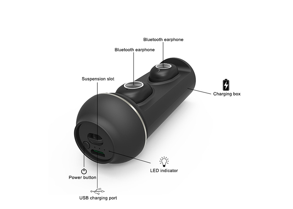 Bluetooth 4.2 True Wireless Stereo Earphones Automatic Pairing With Charging Case