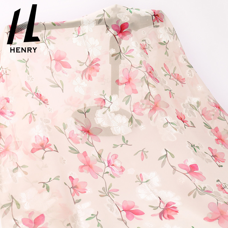 Small Fresh Style Soft Tulle Fabric Light Texture Woven Chiffon Polyesters Floral For Dress