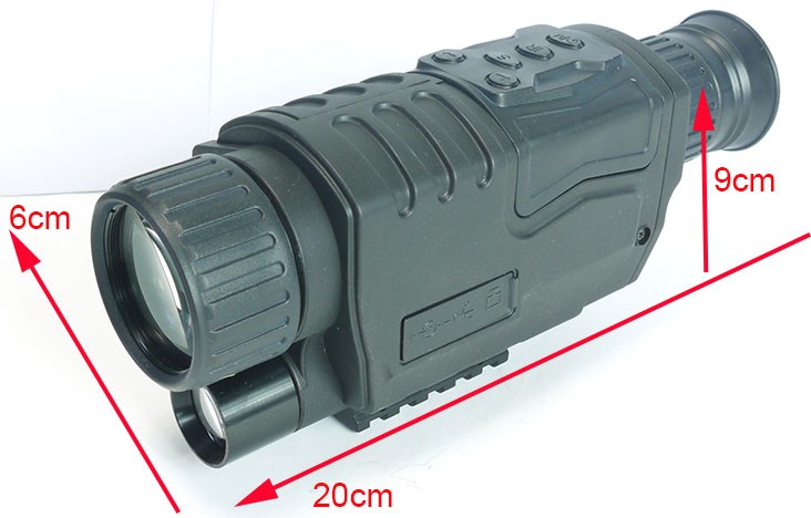 Infrared Hunting Night Vision Monocular Telescope Sports Black Color 200 X 60 X 90mm