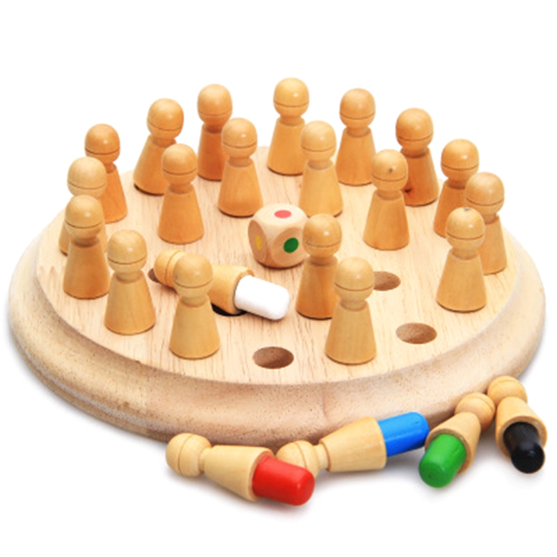 1.6in Wooden Toys Memory Chess Block 4cm Wooden Memory Matchstick Chess