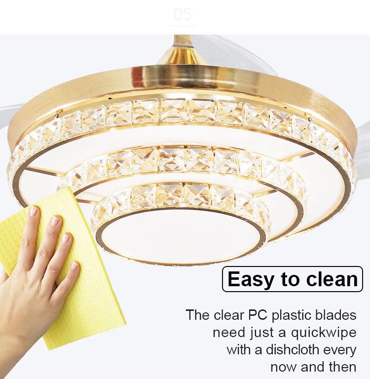 42inch ABS Blades Home Decorative Ceiling Fan with Hidden Blades and Remote Control Switch