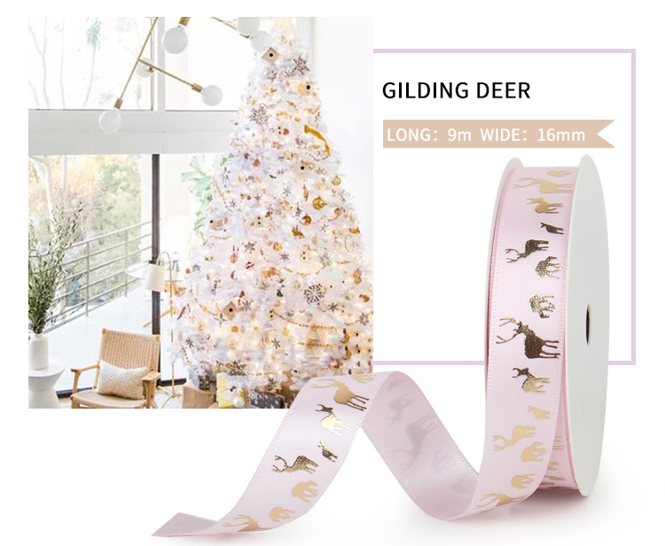 China Factory Wholesale Custom Printed Christmas Ribbon Roll Polyester Personalised Satin Ribbon