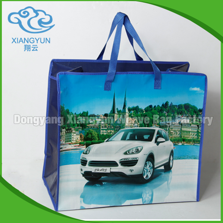 50cm Large PP Woven Shopping Bag Shopping Tote Bag With Gusset Zip