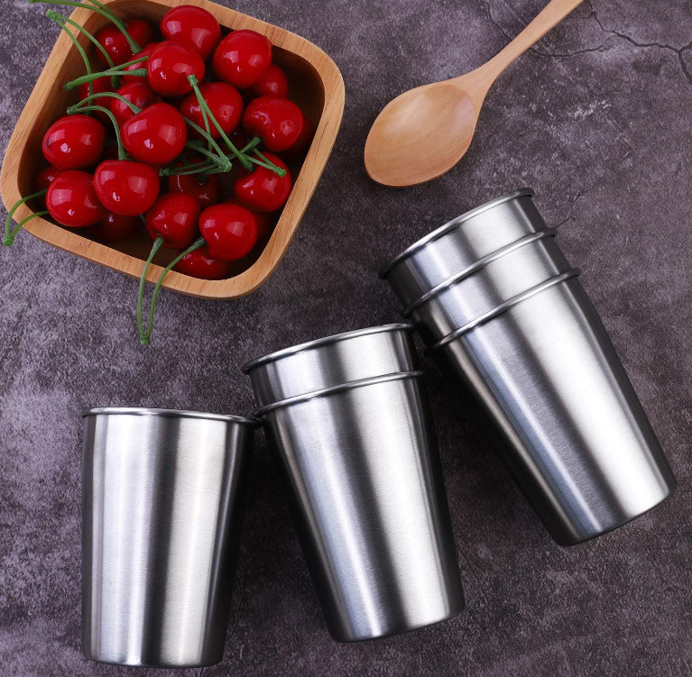 Stainless Steel Shot Glass 6oz Drinking Vessel Wine Cup Unbreakable Coffee Tea Cup For Outdoor Camping Travel Silver