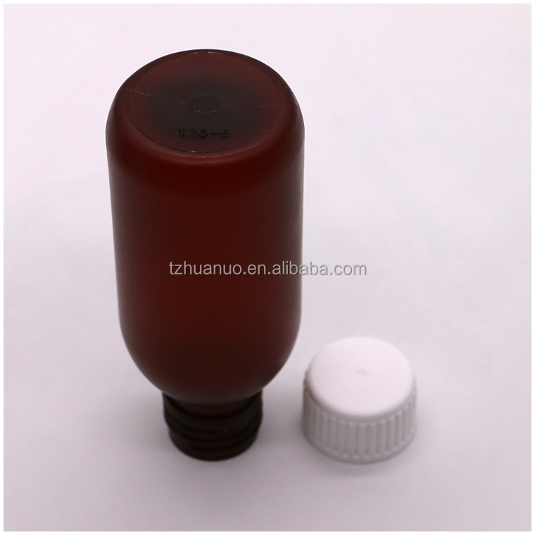 120ml Cough Syrup Round Liquid Frost Plastic Bottle Container for Medical Waste