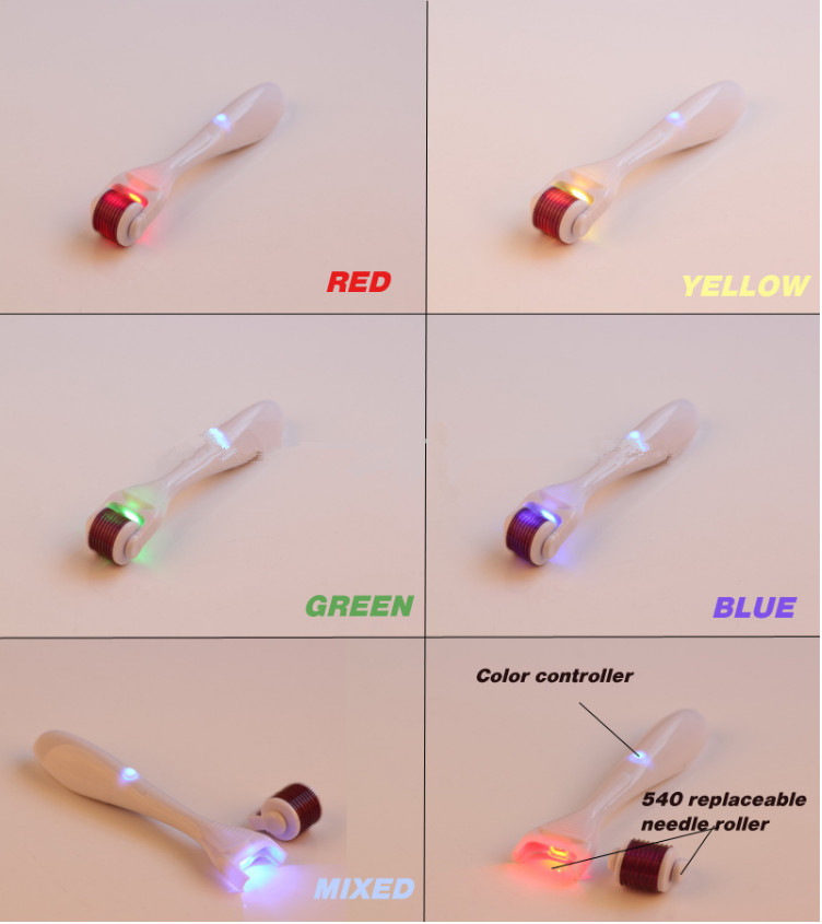 Photon led derma roller micro meso needle skin roller