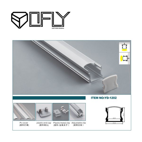 Aluminum Extrusion Profiles Surface Mounted LED Profile 17*14mm