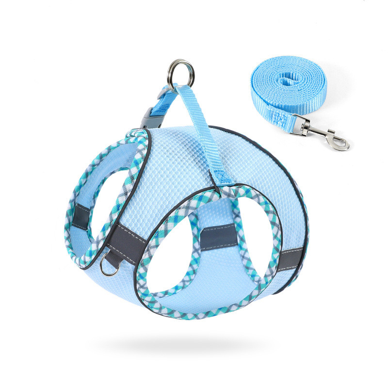 Pet Breathable Mesh Harness Dog Reflective Leash For Small Medium Dnd Large Dogs