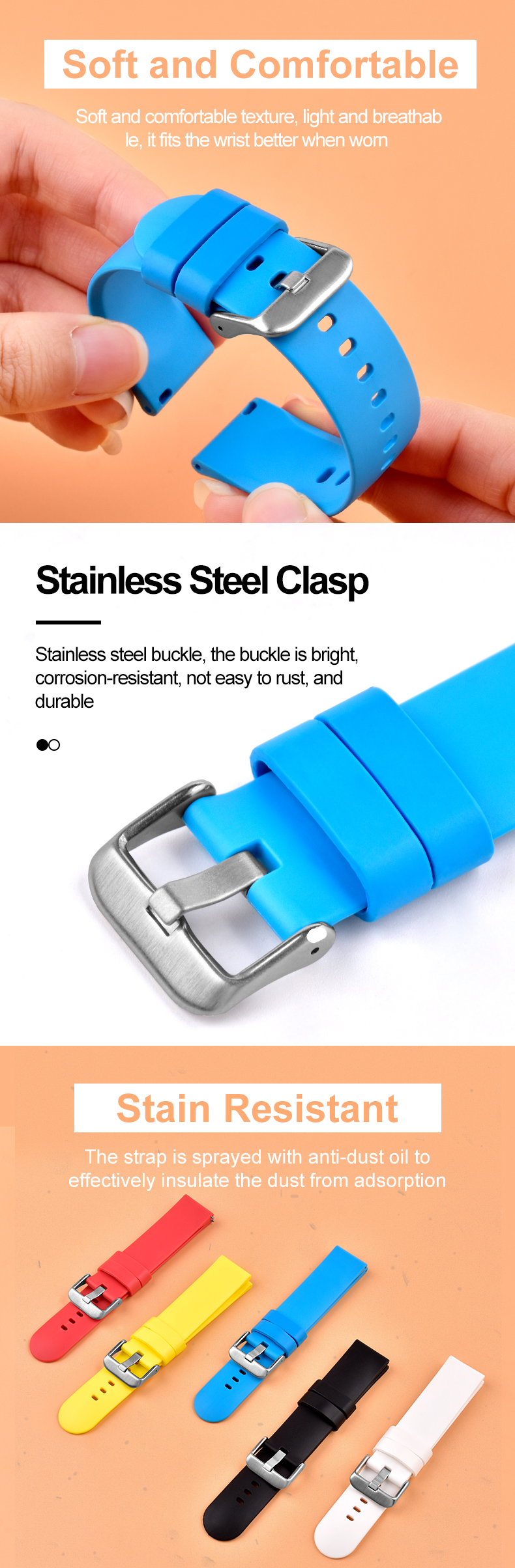 20mm TPU Watch Band With SS 1315S / 1620S Buckle