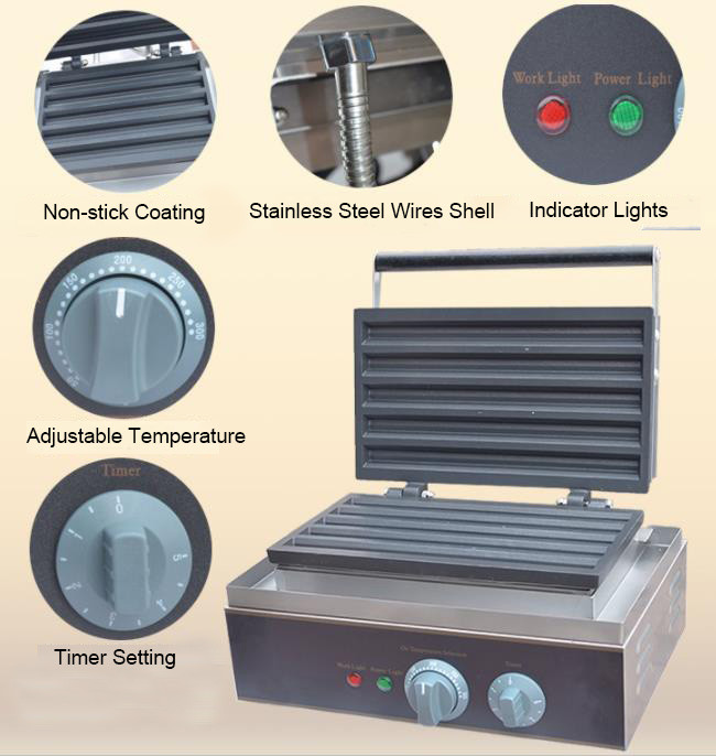 Electric Commercial Snack Bar Equipment Five Grid Crisp Fritters 220V~240V