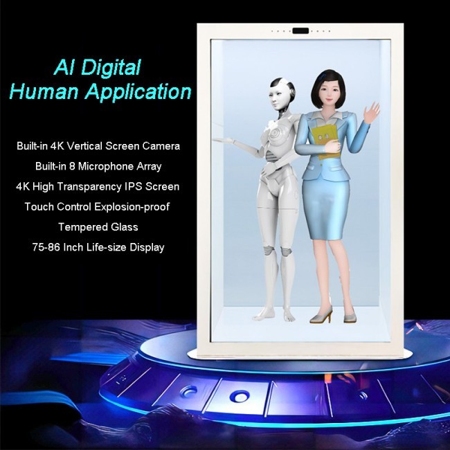 Wholesale 3D Holographic Capsule Transparent Screen Display Cabinet, Supporting Custom AI Portrait Replication Interactive Cabinets
