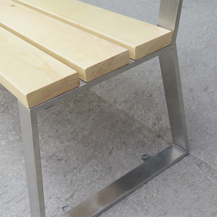 Qualified Urban Steel Metal Garden Bench Outdoor Wooden Park Chair for Sale