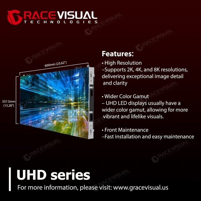 UHD Series LED Display – Ultra-Fine Pixel Pitch, 7680Hz Refresh, and Native 2K/4K/8K Resolution for a Revolutionary Visual Experience
