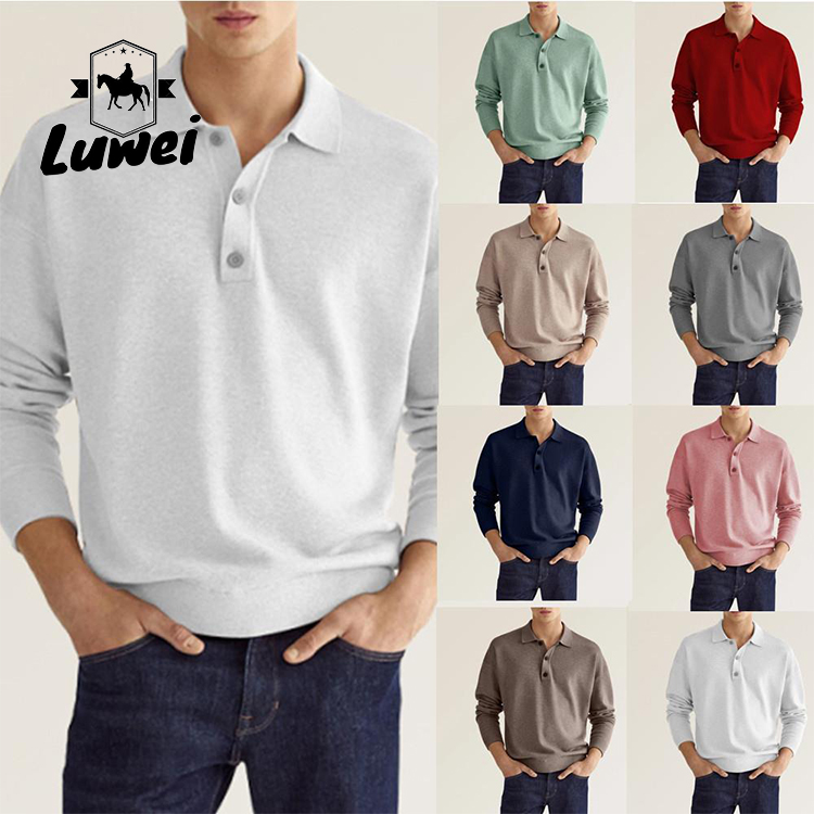 Personalised Adult Cotton Polo T Shirts Collar Business Anti Wrinkle