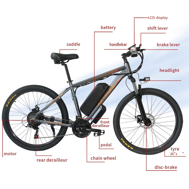 K820 26 Inch Electric Mountain Bike , 40km/H E Bike Mtb Full Suspension