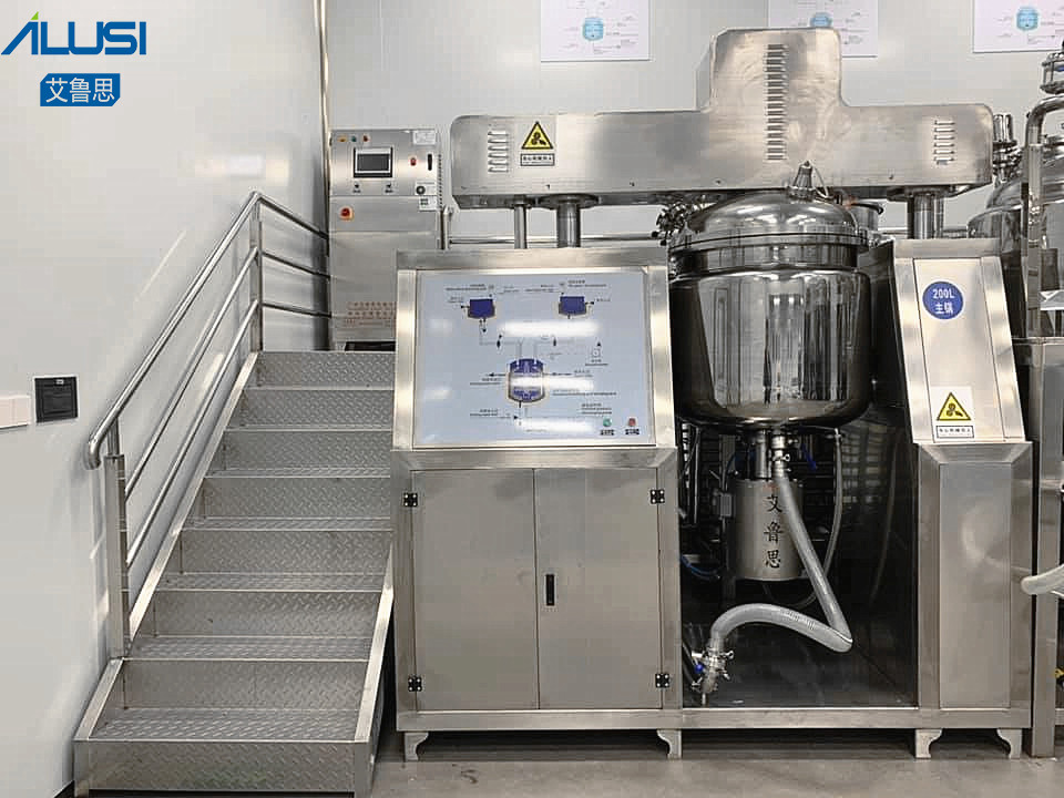 200L Vacuum Emulsifier Mixer Vasline Body Lotion Homogeneous Vacuum Emulsifying Machine