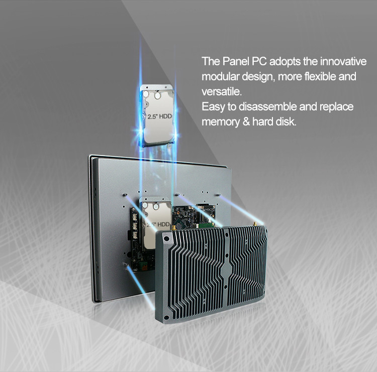 VESA Mounting PCAP Industrial Embedded Computer , Ubuntu Linux Industrial Pc