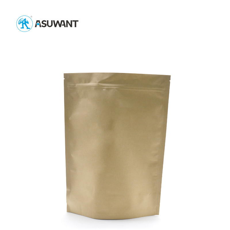Eco Friendly Kraft Paper Zipper Bags Print Patterns Shopping For Candy / Nuts