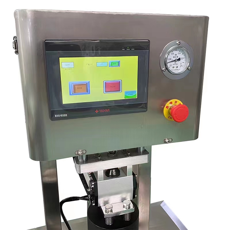 Semi Automatic Glass Bottle Cans Jar Screwing Capping Sealing Packing Machine