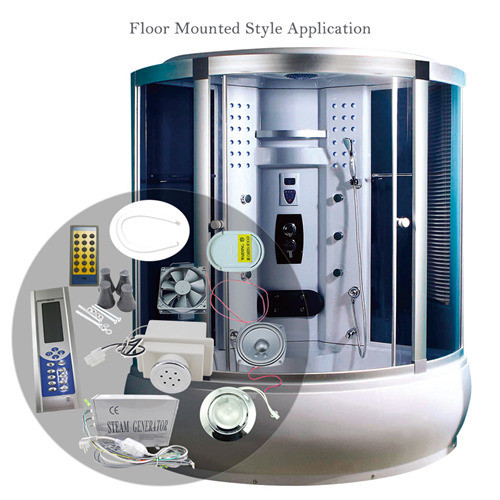 Metal Commercial Steam Room Equipment Multiple Functions Wall Mounted / Floor Mounted Style