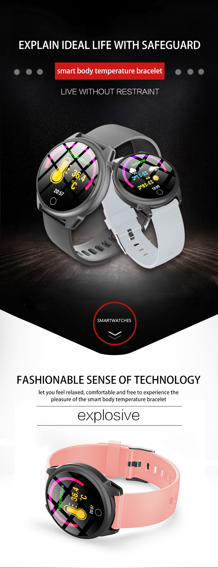 Temperature Bracelet Products Exercise Running Huawei Smart Watch