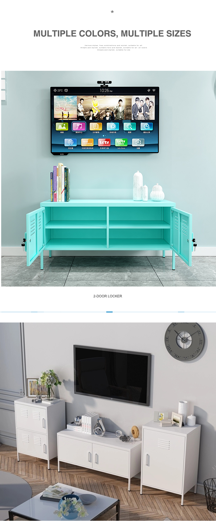 Living Room Knock Down Mail Packing Steel TV Cabinet