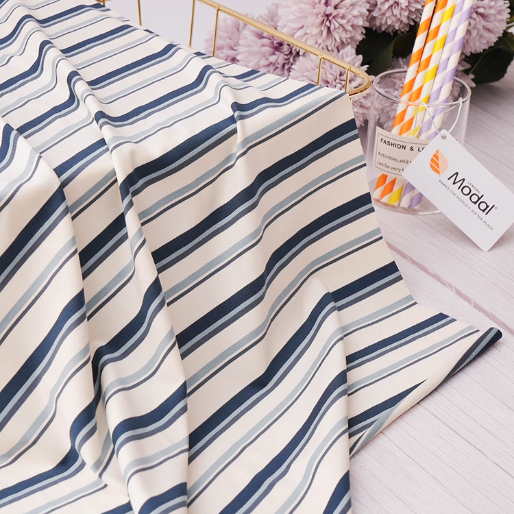 Madal Fabric Hygroscopic And Comfortable Anti-Pilling Striped Material Fabric For Casual Wear