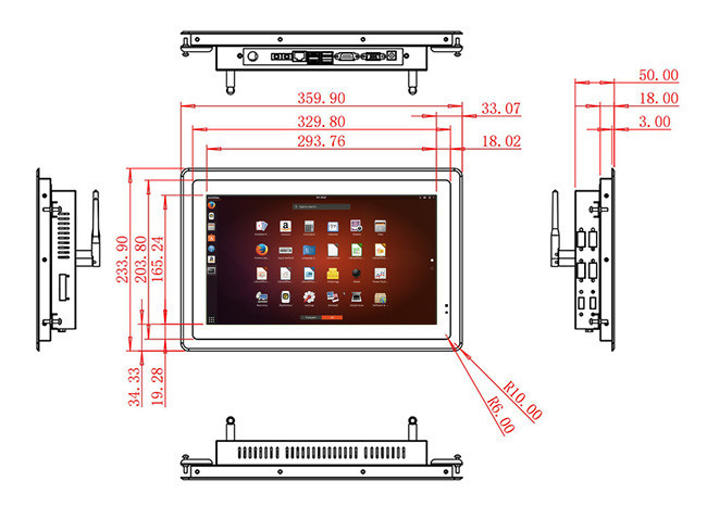 13.3-Inch Built-In Linux Monitor for Retail Systems and Public Terminals
