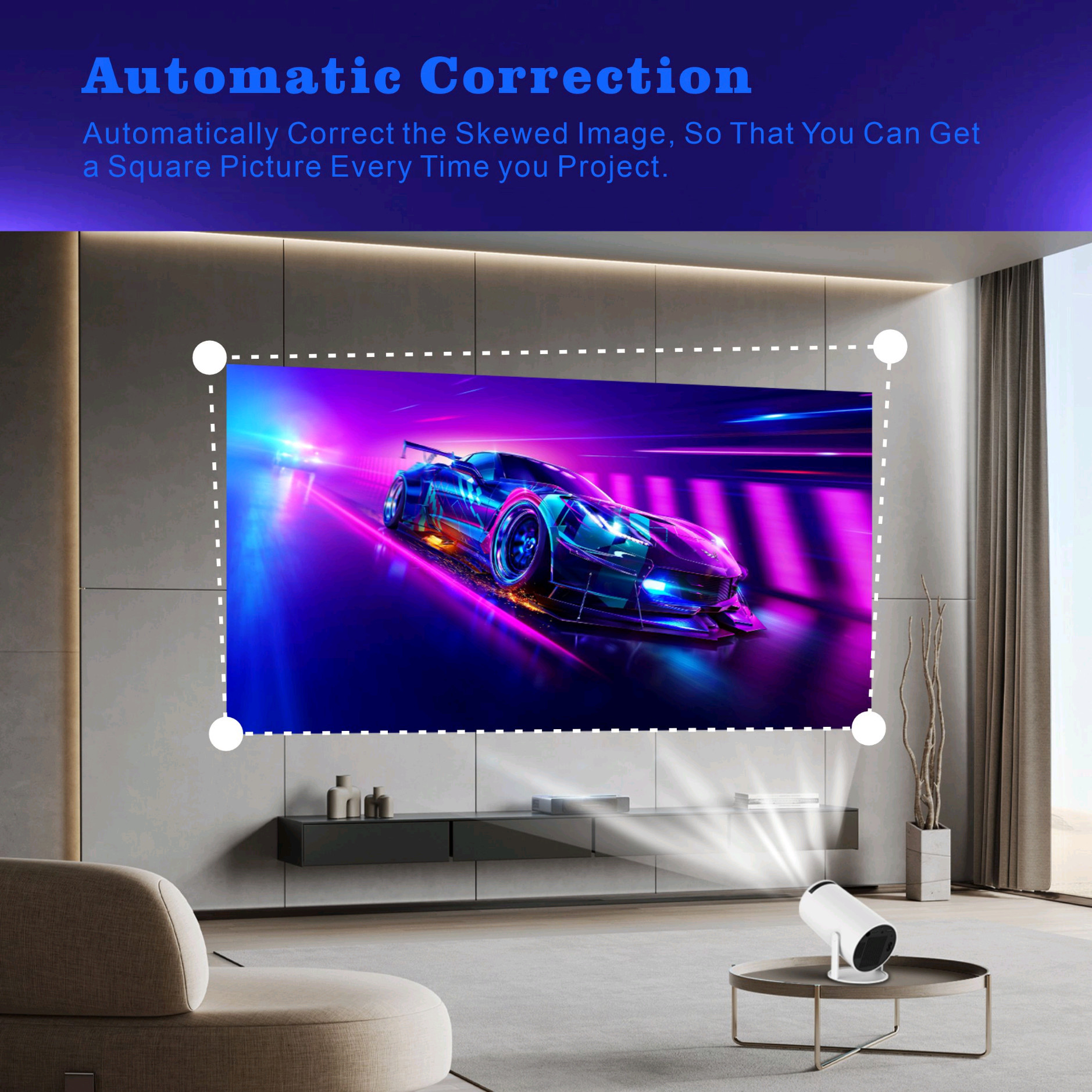 4000 Lumens Brightness 4K HD Projector 8000K ± 1000K Color Temperature Smart Projector