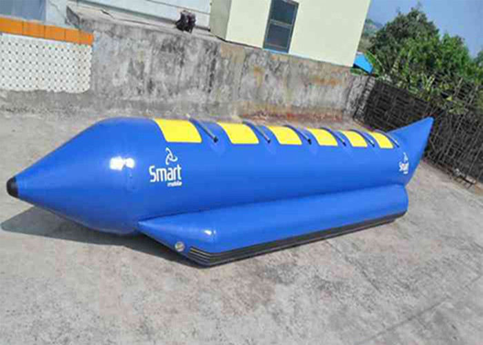 Yellow Waterproff Banana Inflatable Fly Fishing Boats With PVC Strong Protection Black Bumper Strip