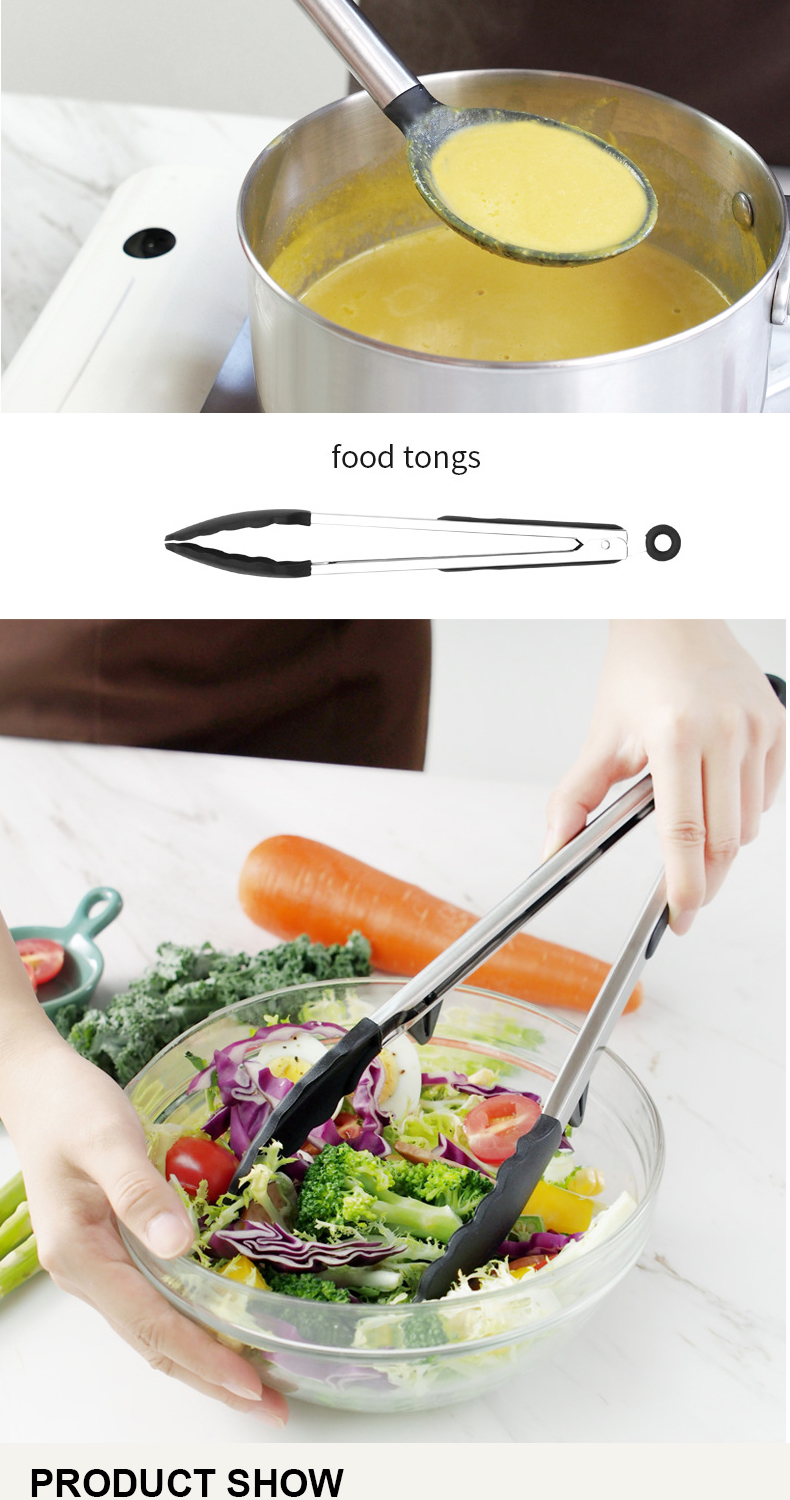 9 Pieces SS Handle Silicone Non Stick Utensils Set Lead Free