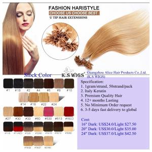 China Premium Quality 100% Brazilian Nail Tip remy hair extension on sale