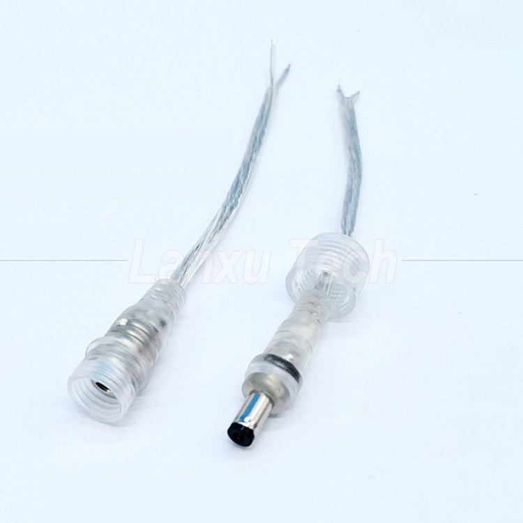 Waterproof Male to Female DC.5x2.1mm Barrel Jack Power Extension Cable for LED Strip Lamp Bulb Light