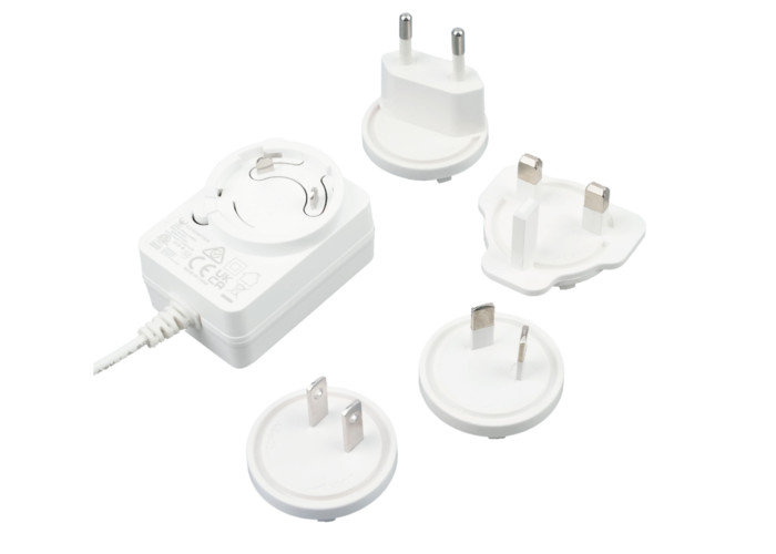 30W Universal AC Adapter with Interchangeable Plug Male OD5.5mm*ID2.1mm OCP Protection