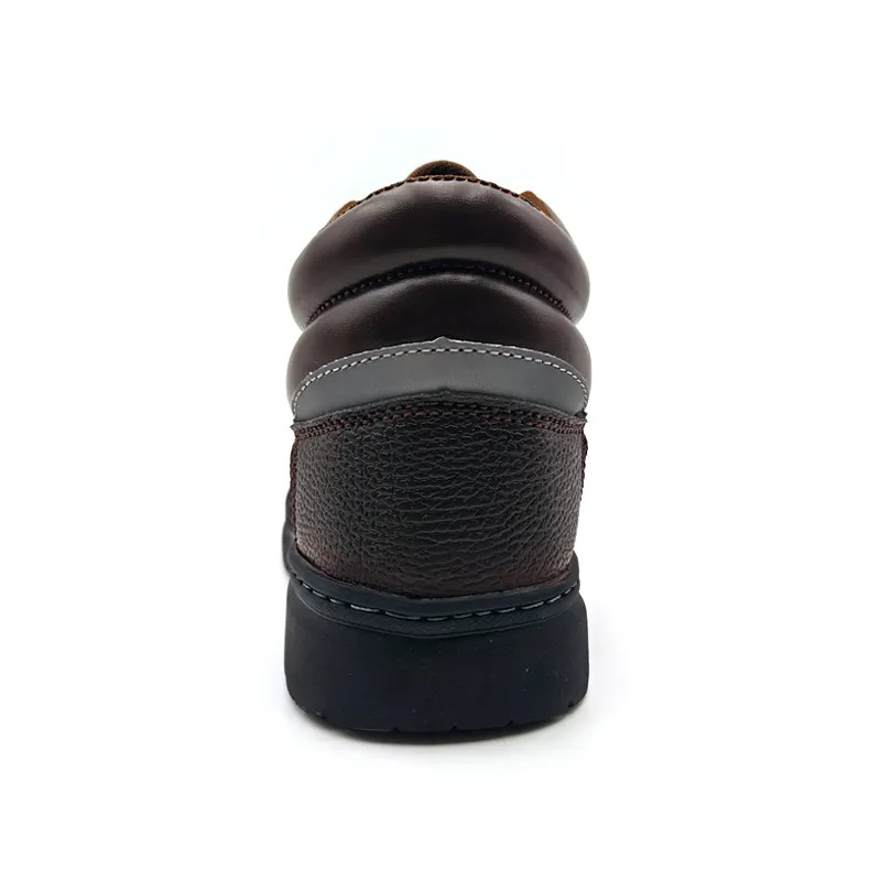 Brown Anti Puncture Safety Shoes Durable Iron Toe Shoes Anti Smash