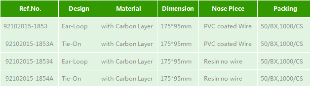 CE ISO13485 17.5x9.5cm BFE 99% Active Carbon Face Mask