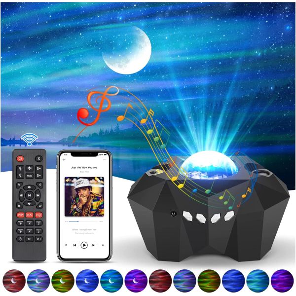 Amazon Hot Aurora Projector Wireless Music Speaker Remote Control Dream Aurora Star Lights Projector Lamp For Kids Baby