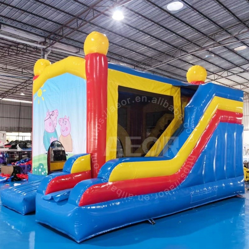 Outdoor Cartoon Theme Jumping Castle Rental Inflatable Castle With Slide